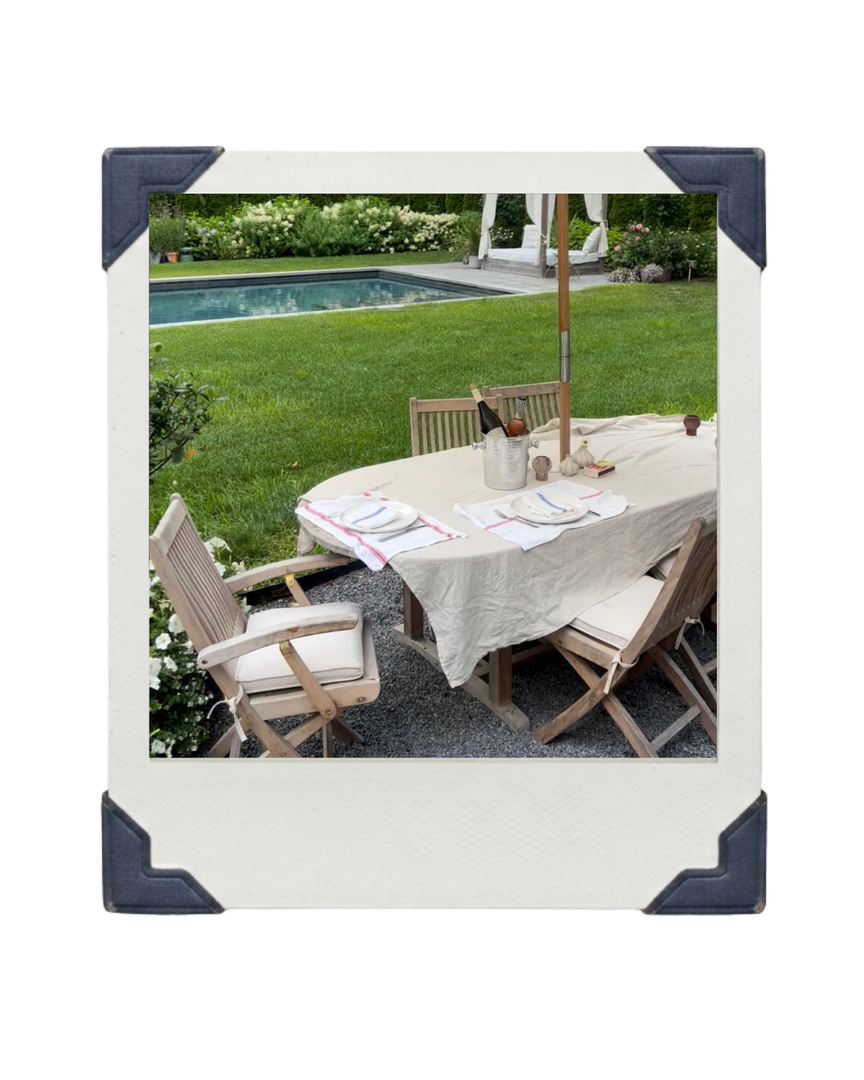 Table set in a garden